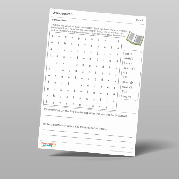 An image of the Summer 1 Week 6 Spelling - Contractions Resource