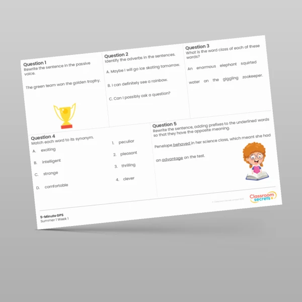 An image of the 5-Minute GPS Summer 1 Week 1 Resource