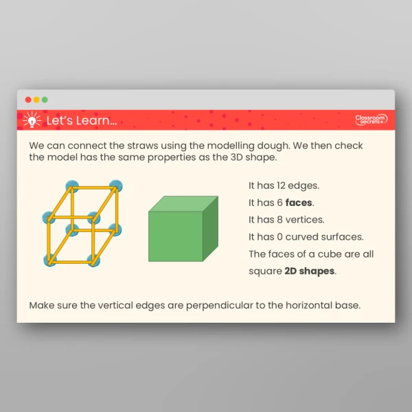 An image of the Make 3D Shapes Teaching PPT Resource