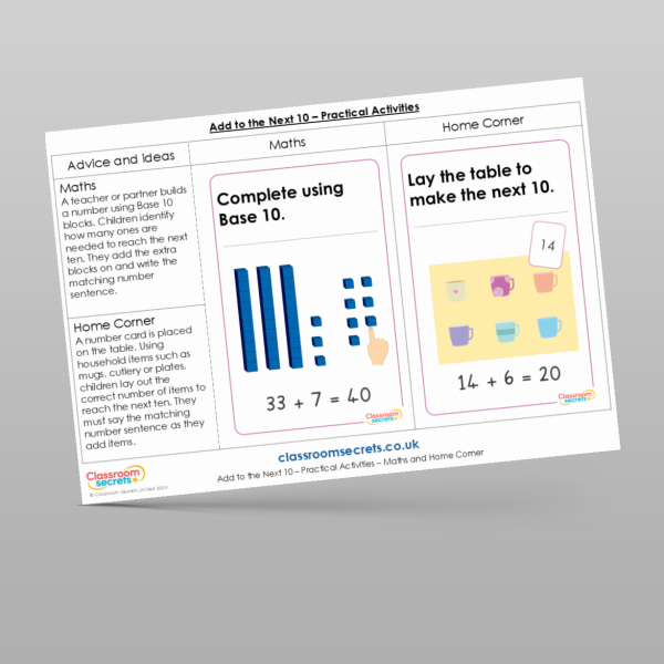 Year 2 Add To The Next 10 Practical Activities Resource | Classroom Secrets