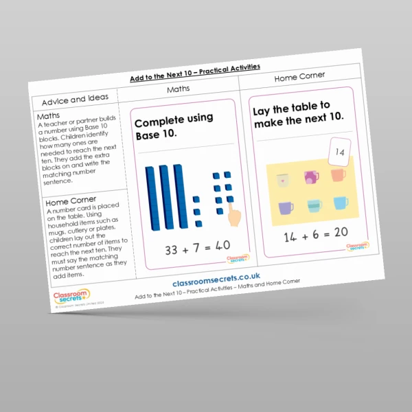 An image of the Add to the Next 10 Practical Activities Resource