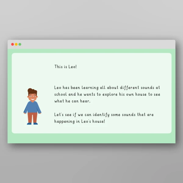 An image of the Phase 1 Phonics Environmental Sounds Sound Story Home PPT Resource