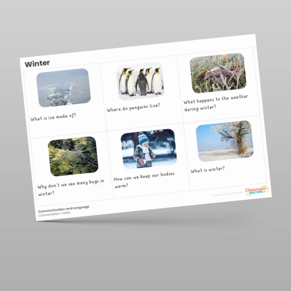 An image of the Winter Conversation Cards Resource