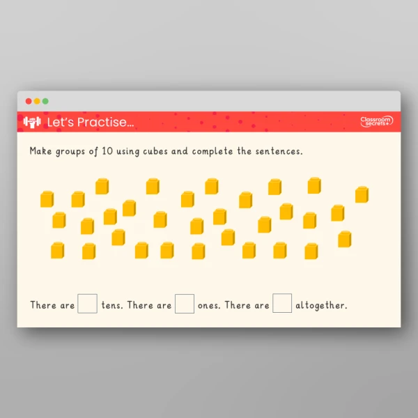 An image of the Count by Making Groups of Tens Teaching PPT Resource