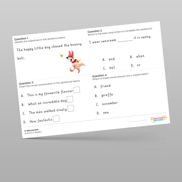An image of the 5-Minute GPS Autumn 2 Week 2 Resource
