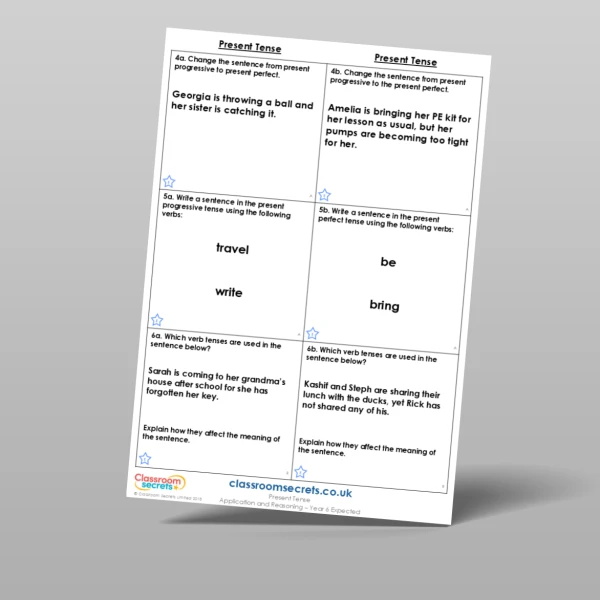 An image of the Present Tense Application and Reasoning Resource