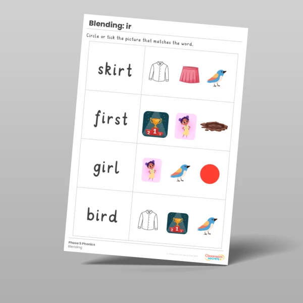 An image of the Phonics Blending Activities ir Resource