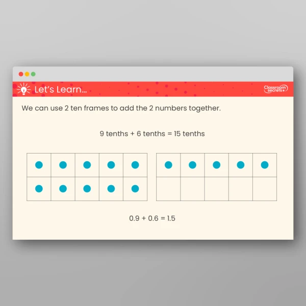An image of the Add and Subtract Decimals Across 1 Teaching PPT Resource