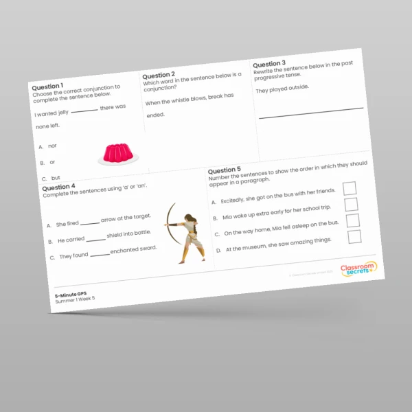 An image of the 5-Minute GPS Summer 1 Week 5 Resource