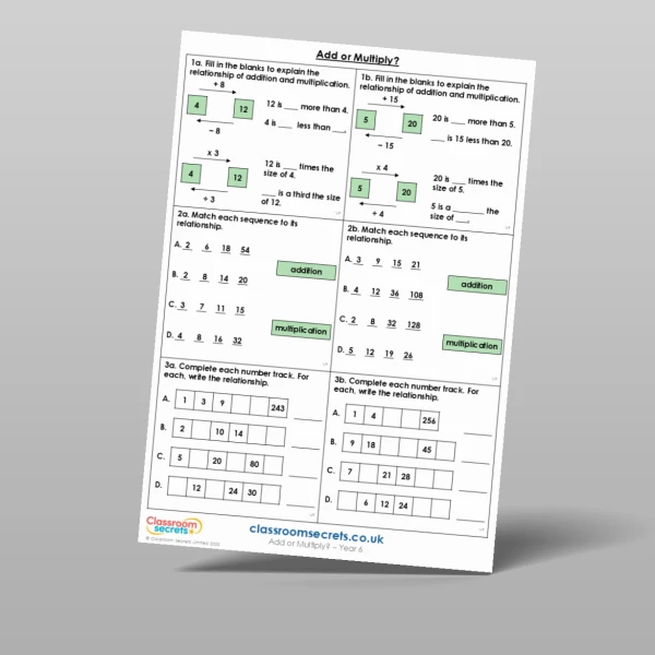 An image of the Add or Multiply Varied Fluency Resource