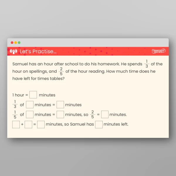 An image of the Reasoning with Fractions of an Amount Teaching PPT Resource