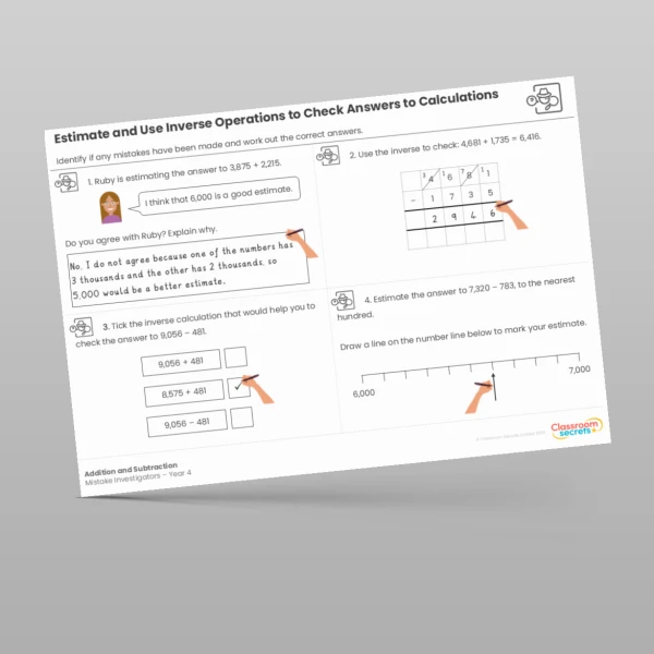 An image of the Addition and Subtraction Mistake Investigators Resource