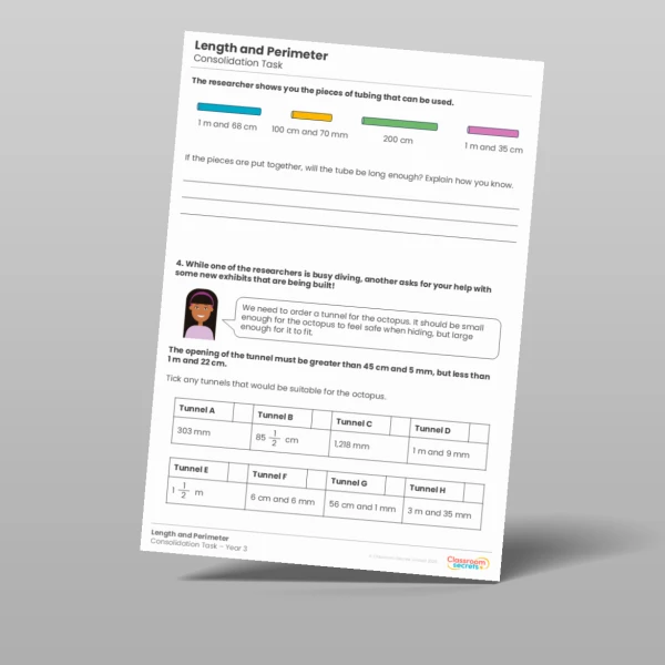An image of the Length and Perimeter Consolidation Task Resource