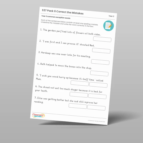 An image of the Summer 2 Week 1 Spelling - S37 Pack 6 - Year 2 common exception words Resource
