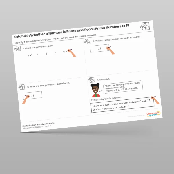 An image of the Multiplication and Division Facts Mistake Investigators Resource