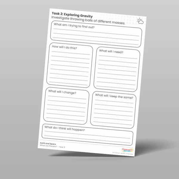 An image of the Free Lesson 1: Exploring Gravity Worksheet Resource