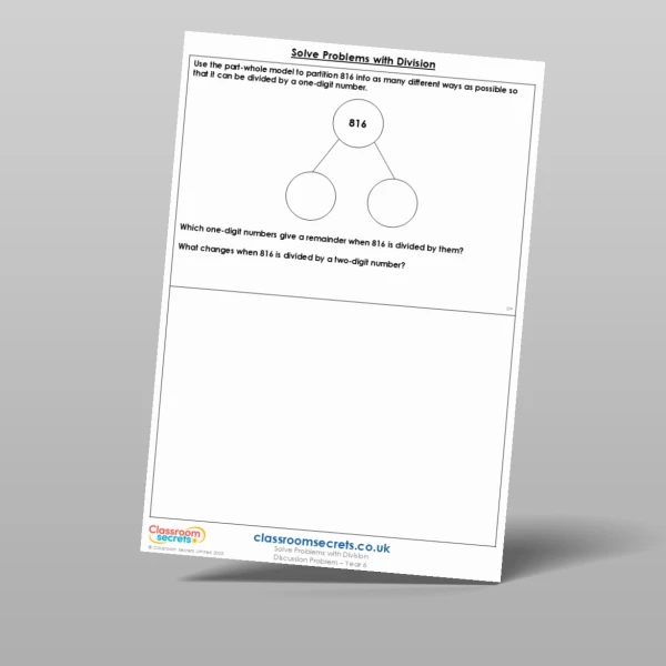 An image of the Solve Problems with Division Discussion Problem Resource