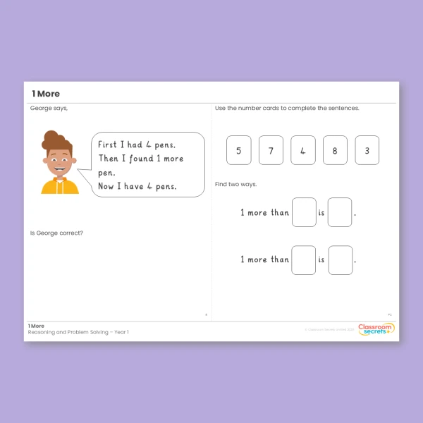 An image of the 1 More Reasoning and Problem Solving Resource