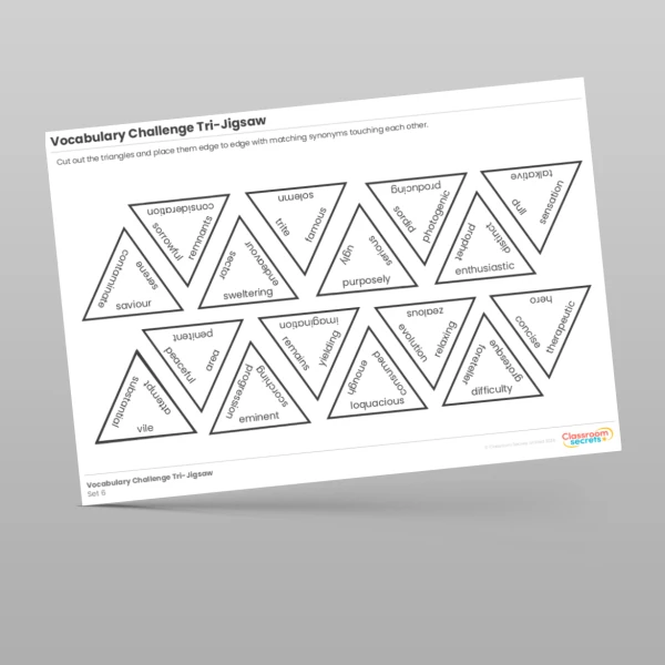 An image of the Vocabulary Challenge Tri-Jigsaw Set 2 Resource
