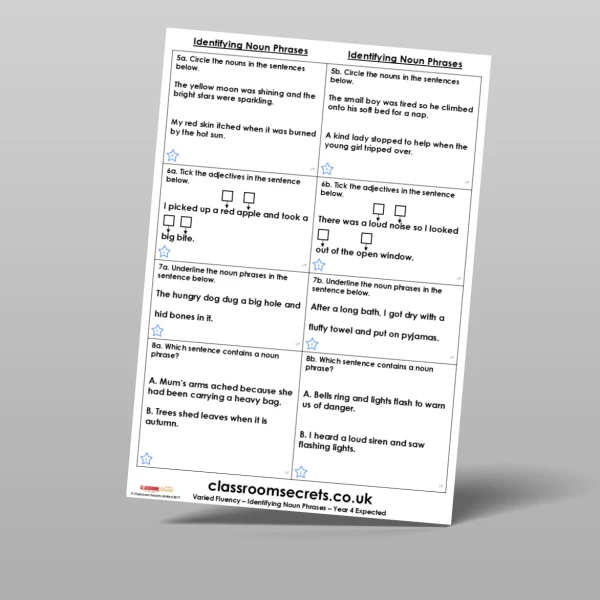 An image of the Identifying Noun Phrases Varied Fluency Resource