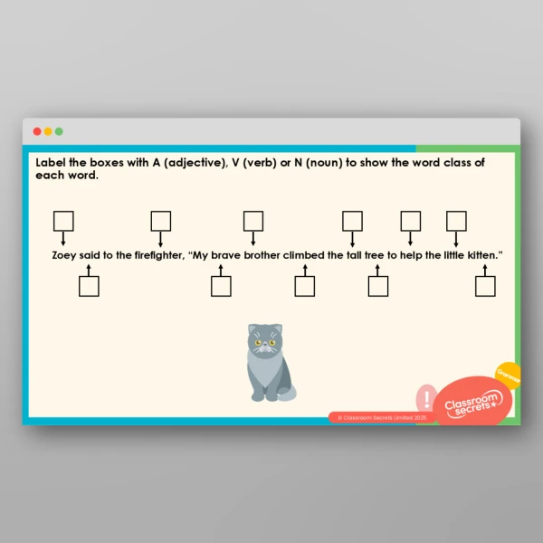 An image of the Free Word Classes Teaching PPT Resource