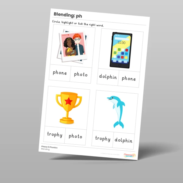 An image of the Phonics Blending Activities: ph Resource