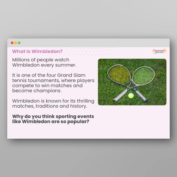 An image of the Wimbledon Whole School Assembly PPT Resource