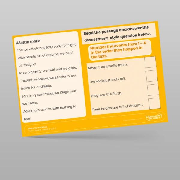 An image of the Spring 1 Week 5 Wake Up and Work Resource