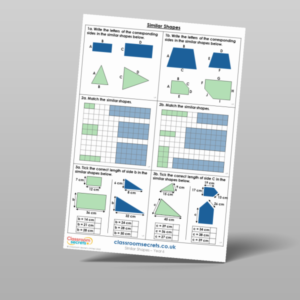 Year 6 Similar Shapes Varied Fluency Resource | Classroom Secrets