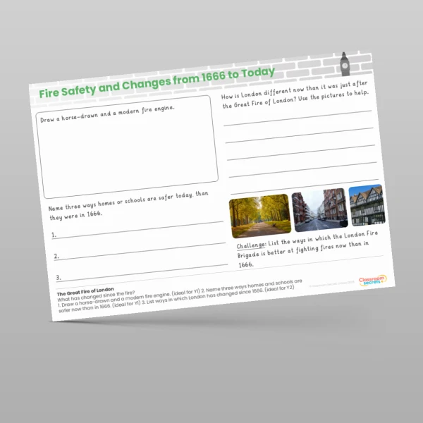An image of the Lesson 6: What Has Changed Since the Fire? Worksheet Resource
