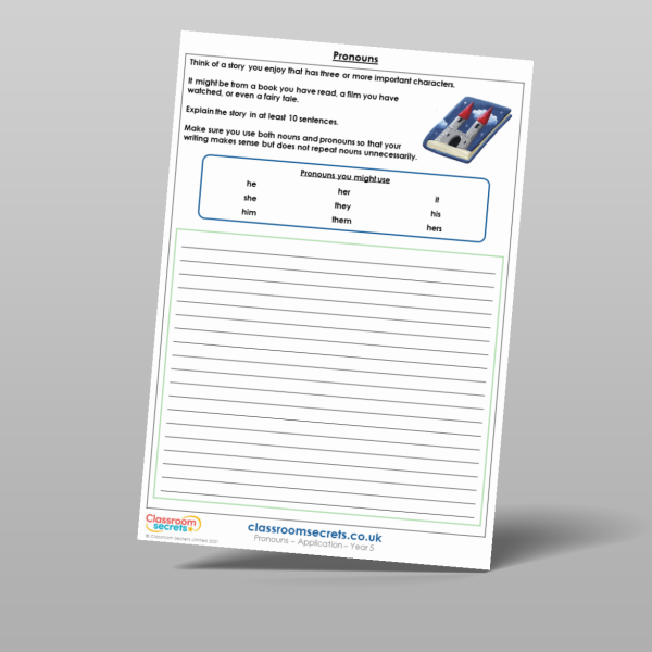 Year 5 Pronouns Application Resource Classroom Secrets Year 5 Pronouns Application Resource Classroom Secrets