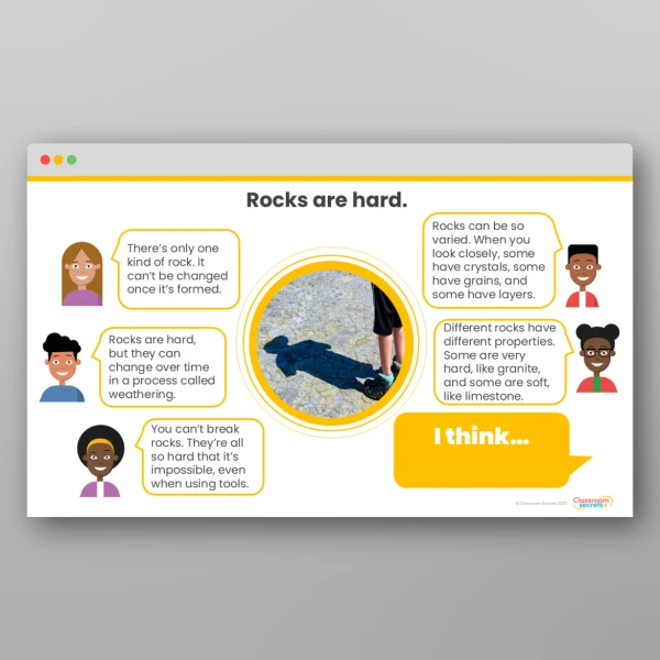 An image of the Rocks Concept Cartoons Resource