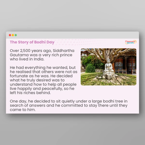 An image of the Bodhi Day Whole School Assembly PPT Resource