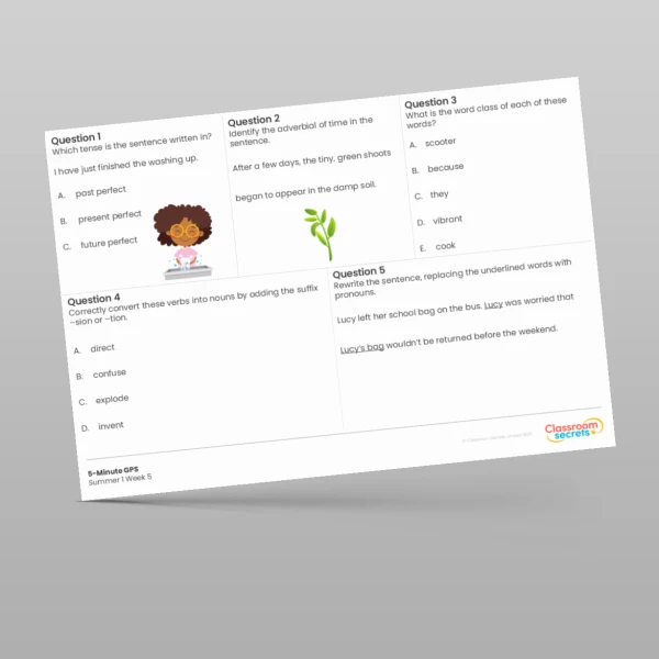 An image of the 5-Minute GPS Summer 1 Week 5 Resource