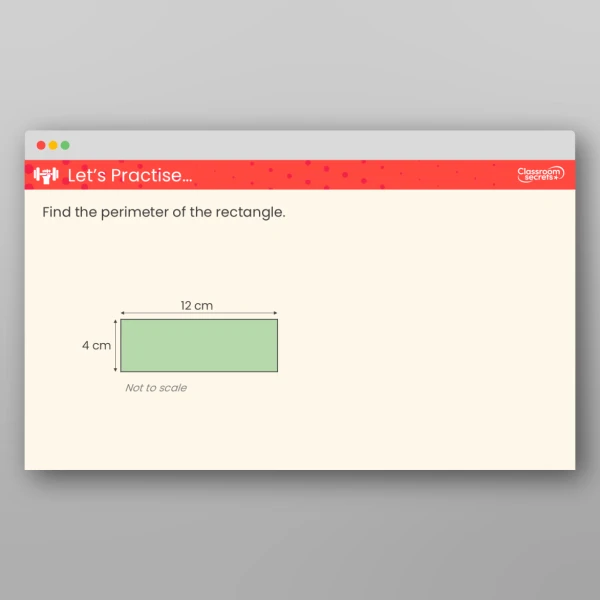 An image of the Perimeter of a Rectangle Teaching PPT Resource