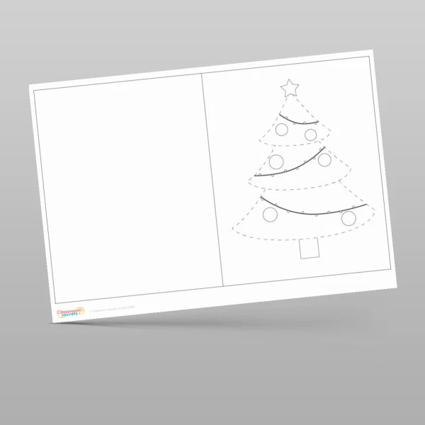 An image of the Christmas Card Colouring Template Resource