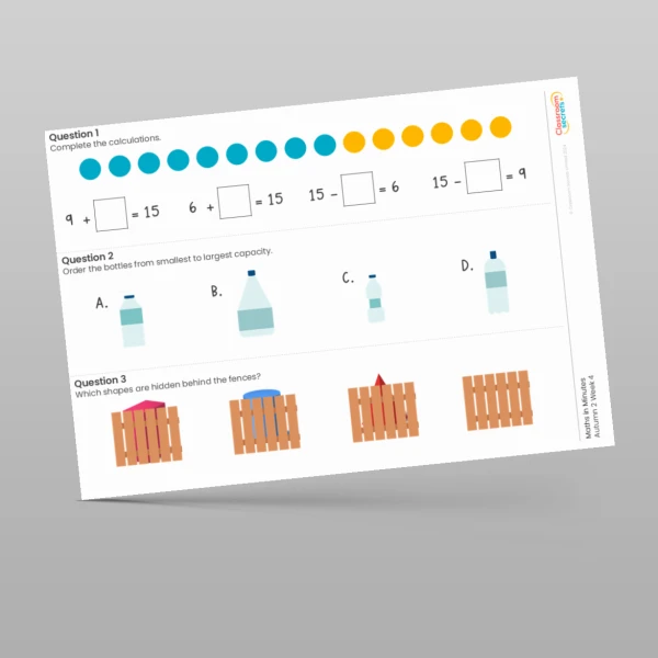 An image of the Autumn 2 Week 4 Maths in Minutes Resource