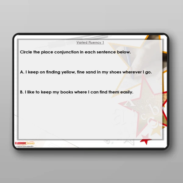 An image of the Using Conjunctions to Express Place Modelling PPT Resource