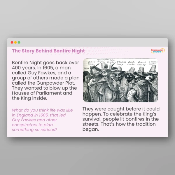 An image of the Bonfire Night Whole School Assembly PPT Resource