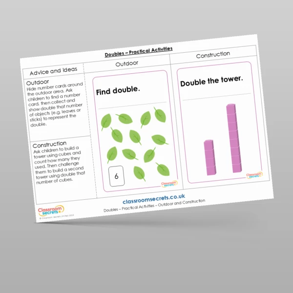An image of the Doubles Practical Activities Resource
