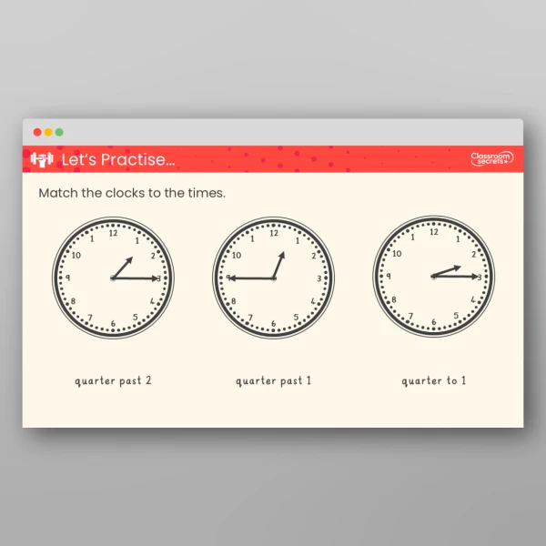 An image of the Quarter Past and Quarter To Teaching PPT Resource