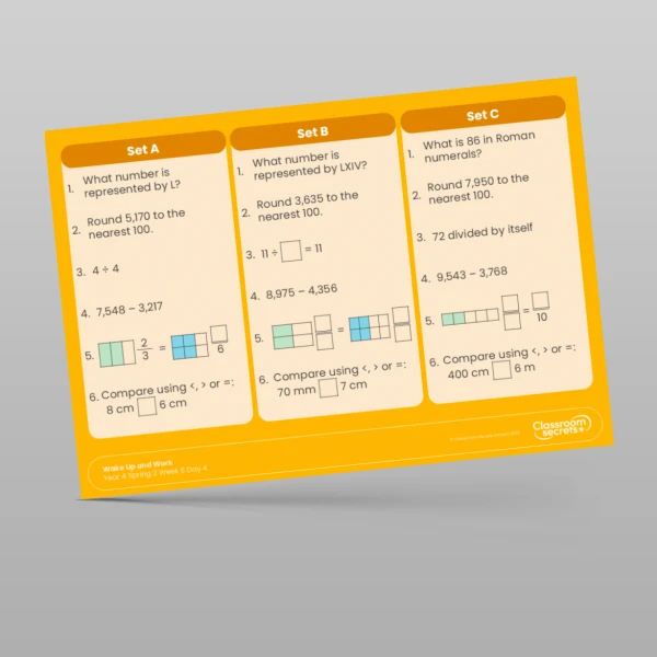 An image of the Spring 2 Week 6 Wake Up and Work Resource