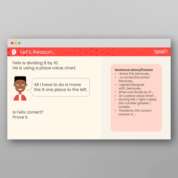An image of the Divide a 1-Digit Number by 10 Teaching PPT Resource
