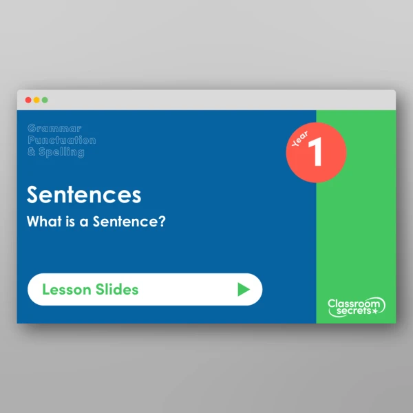 An image of the What is a Sentence? Lesson Slides Resource