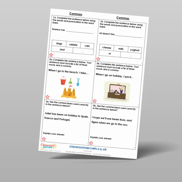 An image of the Commas Application and Reasoning Resource