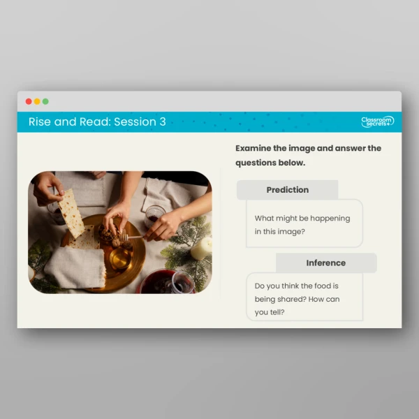 An image of the Rise and Read Passover Resource