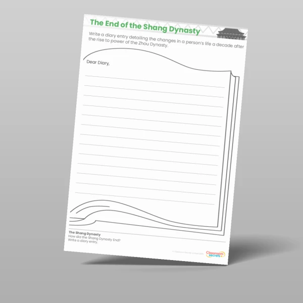 An image of the The Shang Dynasty How did the Shang Dynasty End? Worksheet Resource