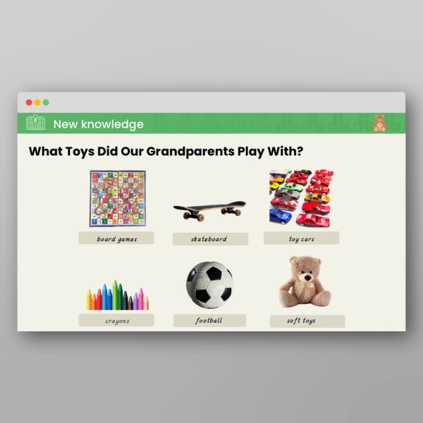 An image of the Toys Through Time What Toys Did Our Parents and Grandparents Play With? PPT Resource