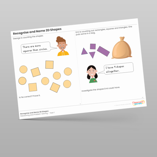 Year 1 Recognise And Name 2d Shapes Reasoning And Problem Solving 2 ...