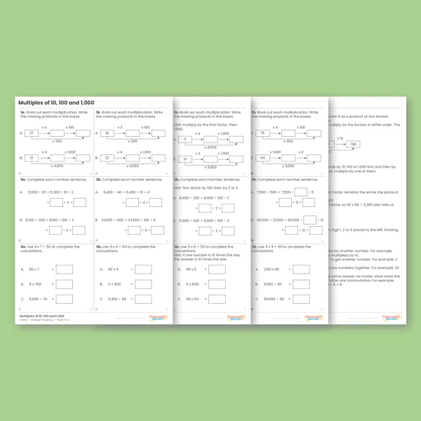 Year 5 Multiples of 10, 100 and 1,000 Multiplication and Division A Varied Fluency